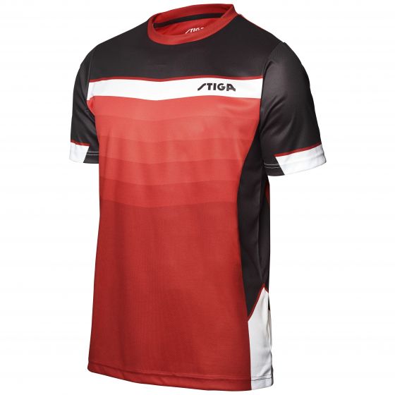 Table Tennis Clothing Stiga Shirt Voyage Red/Black/White Size M