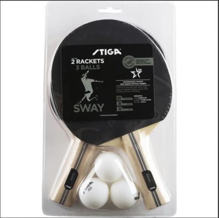 STIGA SWAY Set 2 Racket 3 Balls Hobby Bat